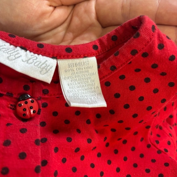 Y2K  spring red polkadot ladybug baby girl dress brand specialty baby sz 18 mnth - Picture 2 of 6
